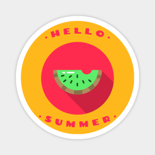 Hello Summer Delicious Watermelon Minimalist Magnet